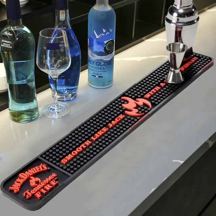 Custom Logo Pub Beer Rubber PVC Bar Runner Bartender Whiskey Rail Spill  Drip Mat Counter Top Cocktail Service Bar Mat – Haonest Carpet Co., Ltd