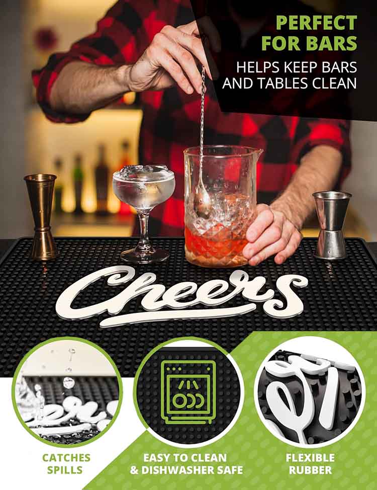 Level Head Greene King Branded Logo Pub Beer Bar Mats Rail PVC Printed Wine Drink Bar Runner Custom Rubber Spill Mat