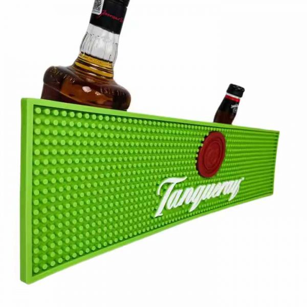 Tanqueray London Dry Gin Custom Logo Cocktail Rubber Bar Spill Mats Soft PVC Bar Runner Mat Pub Drink Bar Beer Mats