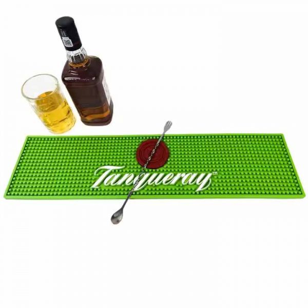 Tanqueray London Dry Gin Custom Logo Cocktail Rubber Bar Spill Mats Soft PVC Bar Runner Mat Pub Drink Bar Beer Mats