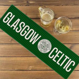 Glasgow Celtic Football Club Custom Soft PVC Pub Cocktail Spill Mat Rubber Wine Drip Mat Service Bar Mat Drink