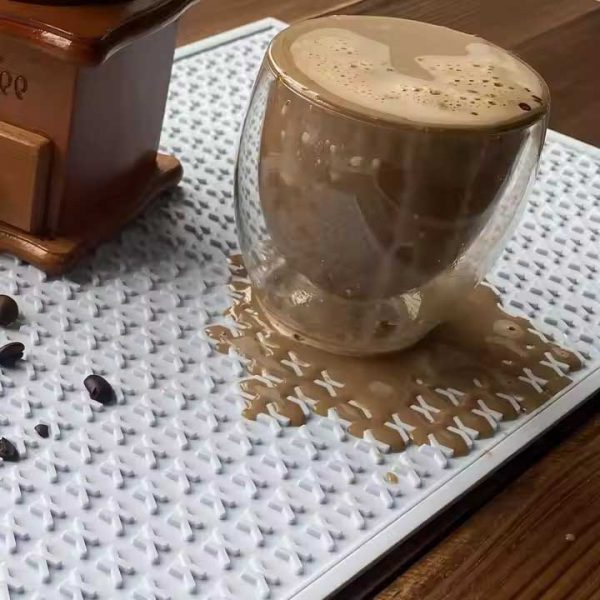 Personalized Logo Coffee Rubber Silicone Bar Mat Printing Water Absorbing Quick Drying Coffee Machine Tamper Mat