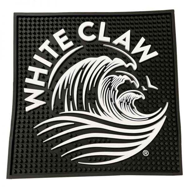 White Claw Hard Seltzer Custom Branded Soft PVC Rubber Service Bar Mat Non-Toxic Silicone Beer Bar Spill Mats