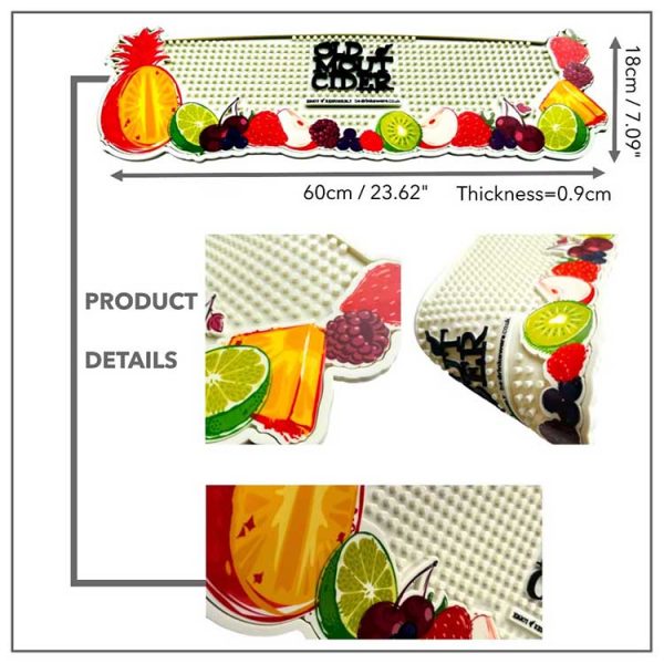 Old Mout Cider Counter Top Cocktail Bar Runners Wine Pub Bartender Silicone Bar Mat Whiskey Custom Silicone Mats