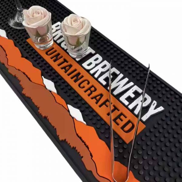 Bright Brewery Mountain Crafted Custom Logo Pub Cocktail Bar Runner Mat Counter Top Service Beer Mats For Home Bar