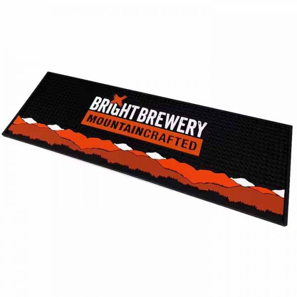 Bright Brewery Mountain Crafted Custom Logo Pub Cocktail Bar Runner Mat Counter Top Service Beer Mats For Home Bar