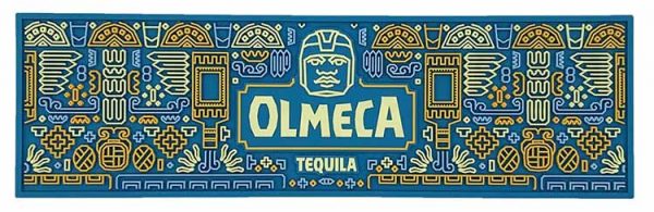 Olmeca Tequila Custom Logo Cocktail Wine Drink Drip Pub Mats Soft PVC Spill Bar Runner Rubber Rail Bar Drying Mat